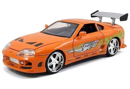 Jada Toys Fast & Furious 1:24 Brian's Toyota Supra Die-cast Car, toys for kids and adults, Orange (97168)